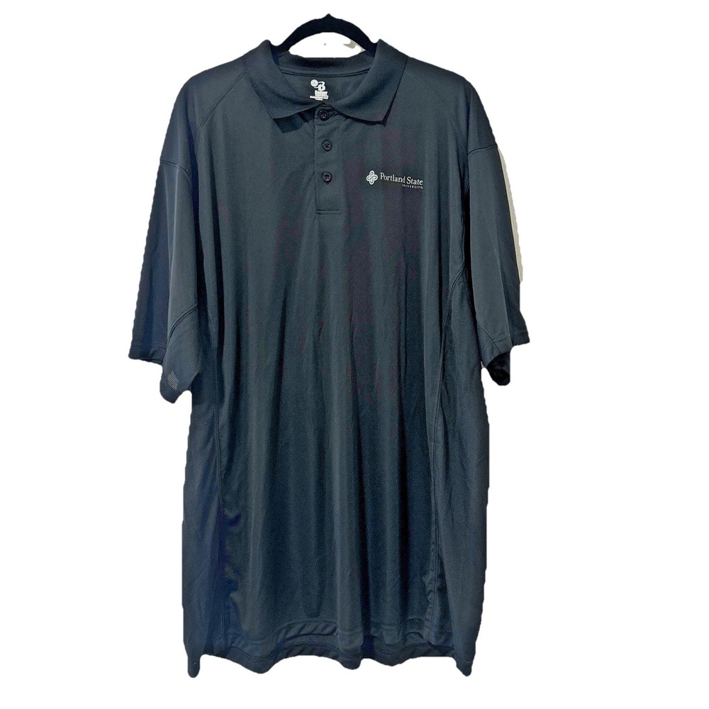 Men's Polo Shirt Portland State University 2XL Black Badger Sport PSU Logo Orig